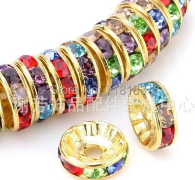 Metal Crystal Rhinestone Spacer Beads (100pcs) 6