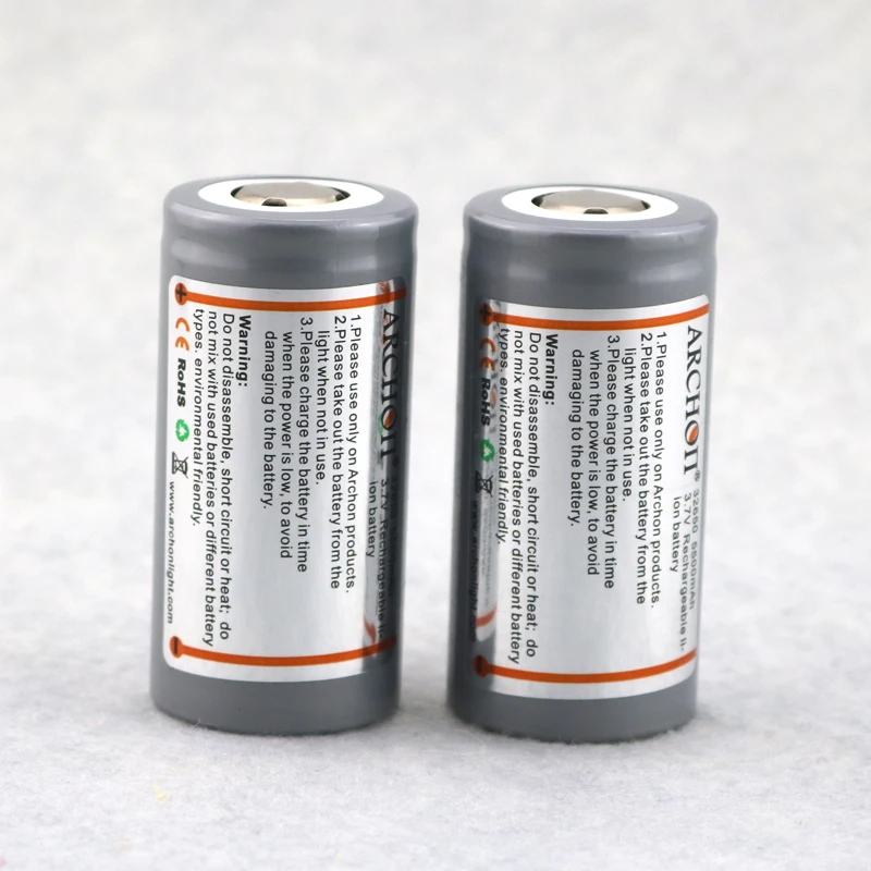 2 pcs 원래 archon 충전식 32650 리튬 이온 배터리 5500 mah 3.7 v unprotected (방폭 배터리