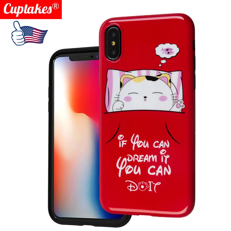 Ultra Slim Phone Case For iPhone 6 6s 7 8 Plus Cute Korea Cat Lovely Soft Silicone Cases XR Back Cover Coque X S MAX |