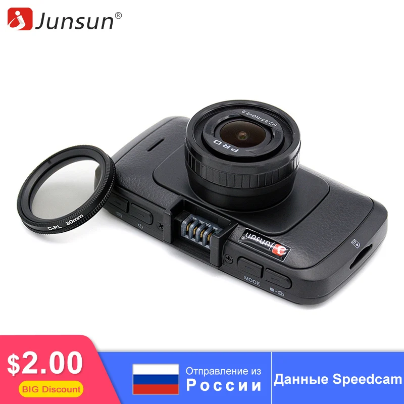 

Junsun Ambarella A7LA70 Car DVR Dash Camera GPS with Speedcam CPL Full HD 1080p 60Fps Video Recorder antiradar auto registrars