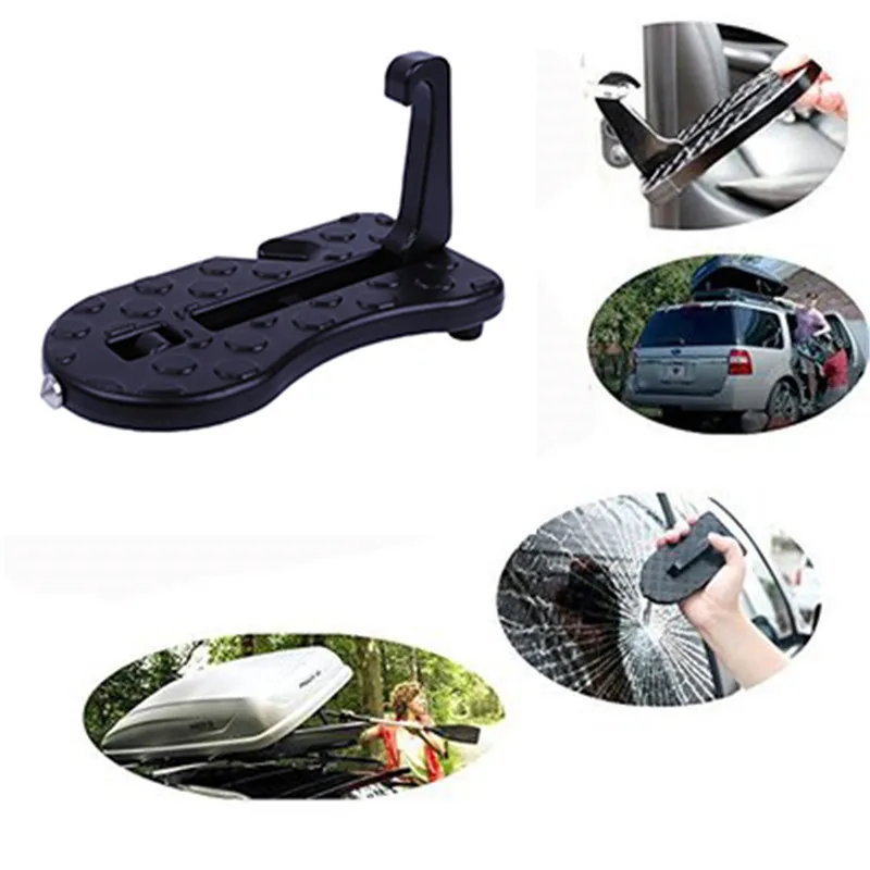 

kongyide Car Folding Doorstep 1Pcs BZ718 Black Ladder Rooftop Access with Safety Hammer For Car dropship mar28