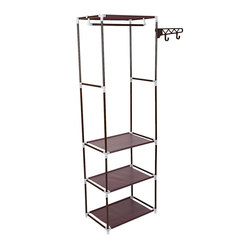 as shown New Simple Metal Iron Hanger Floor Clothes Hanging Storage Rack Hanger Hanger Bedroom Furniture - Цвет: as shown