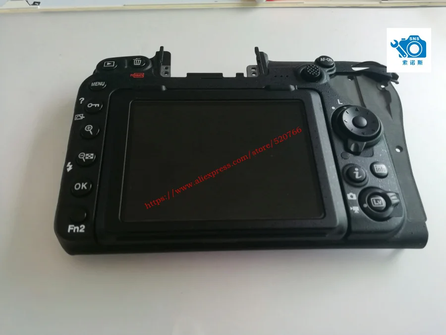 NEW original D500 back cover with LCD back shell with menu button FPC flex cable 1223R forNiko