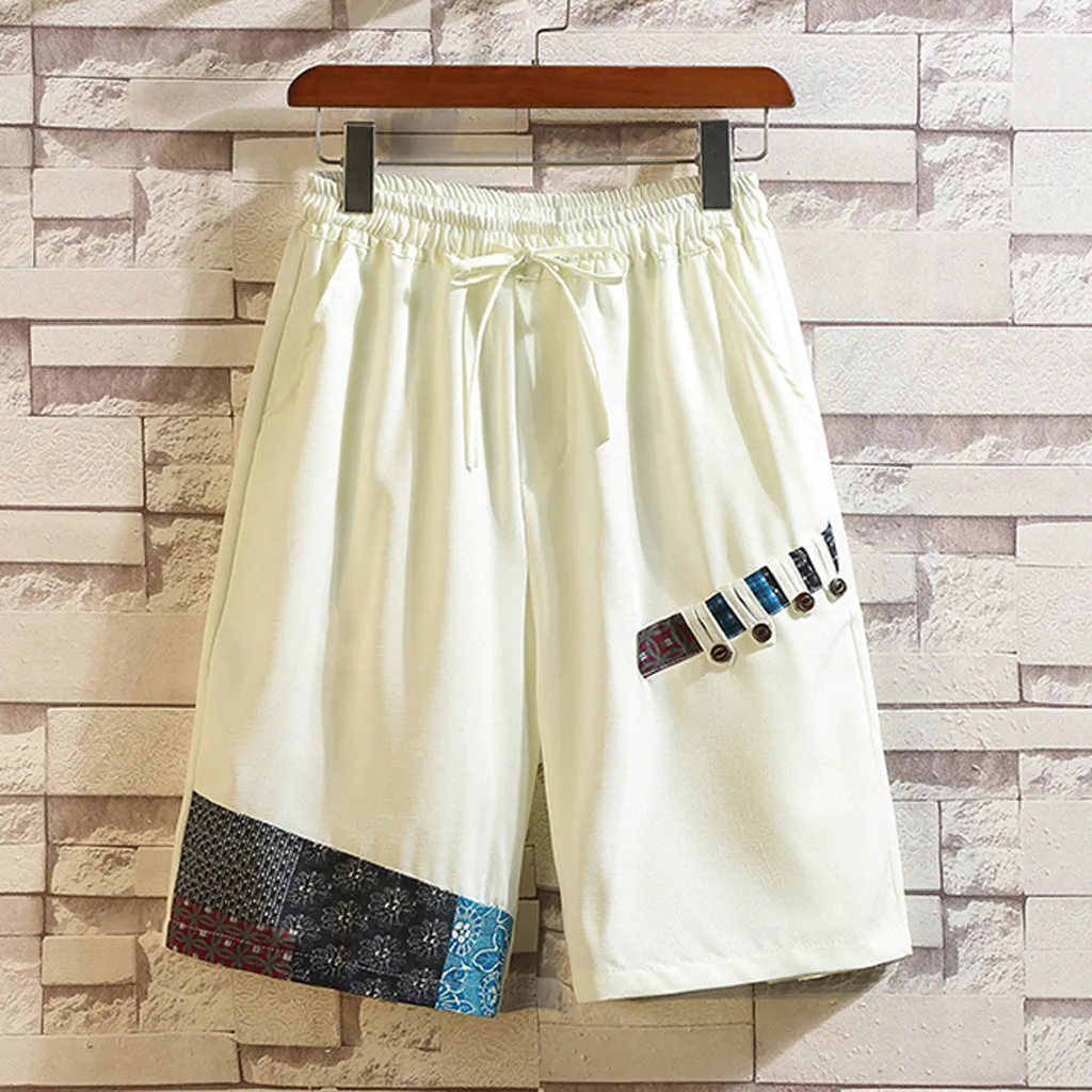Шорты мужские модные повседневные летние свободные хлопчатобумажные шорты с принтом шнурок Spodenki Meskie Pantalones Cortos короткие Masculino