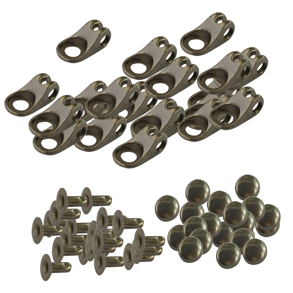 40 Sets Black Alloy Boot Lace Hooks Lace Fittings with Rivets - Repair/camp/hike/climb Supplies 2 Fashion Styles