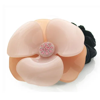 

Alexandre De Pairs Camellia Flower Ponytail Holders - Women Elastic Hair Ties Rope - Rhinestone Hair Accessory for Thick Hair