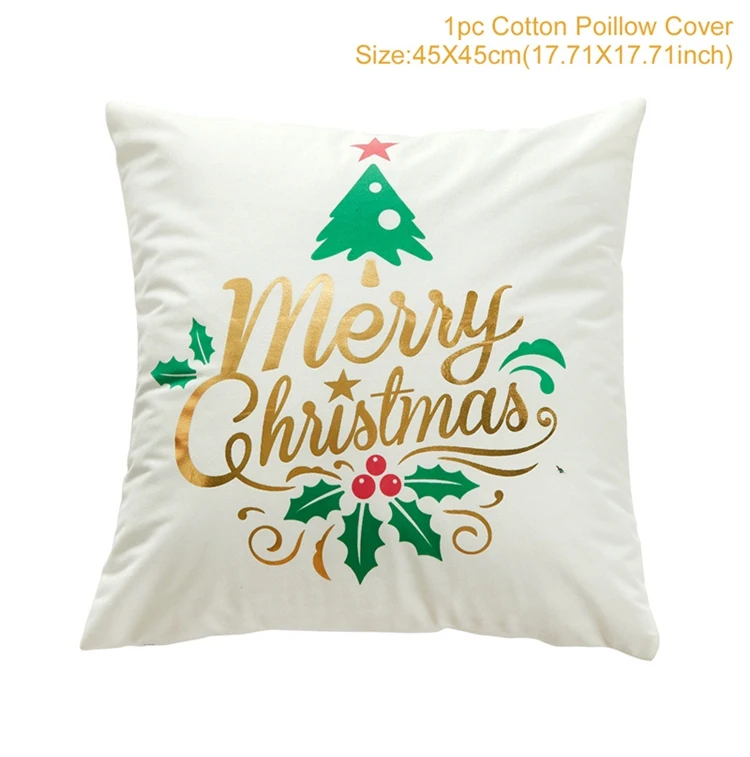 Рождественская наволочка FENGRISE с золотым горячей штамповкой, Рождественский чехол для подушки с Санта-Клаусом, Рождественский Декор для дома, новогодняя, Navidad, Рождественская - Цвет: Pillowcase 13