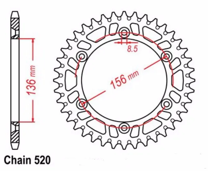 Мотоциклетные задние звездочки 520 38T 41 Т 42 43T 44 т 45 46T для Suzuki DR350 DR-Z400 DR250 RGV250 DR400 горючий газ 400 450 SM 250 WMX