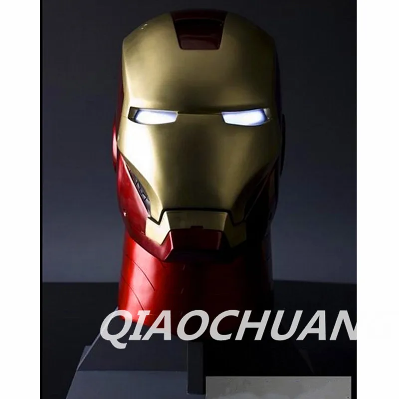 

Iron Man Helmet LIFE SIZE 1:1 Wearable Helmet Tony Stark Mark MK6 Cosplay Mask With LED Light Collectible Model Toy Boxed W234