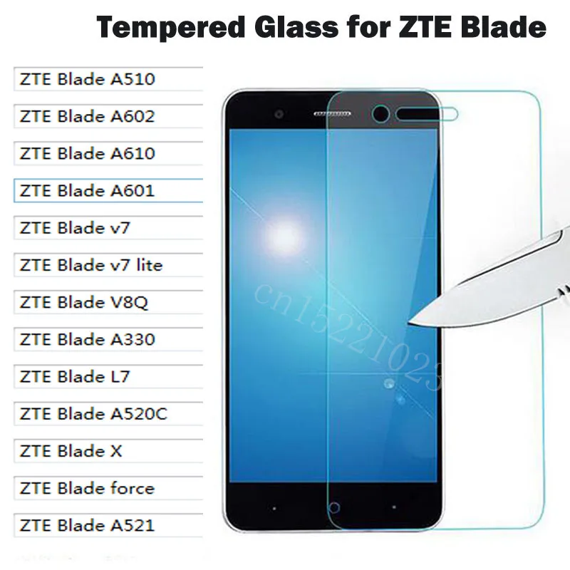 

Transparent Screen Glass for ZTE Blade A510 A602 A610 A601 v7 lite V8Q A330 L7 A520C X A521 force tempering glass >