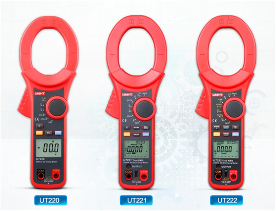 UNI T Digital Clamp Meter UT221 UT220 UT222 2000A Ammeter True RMS Auto