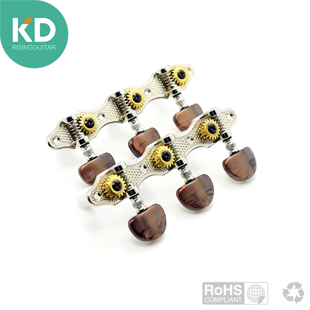 

MoonEmbassy Classical Guitar Tuning Peg Bronze Chrome Color 1:18 Ratio Flamenco Guitar Machine Head Repair Parts Accessories
