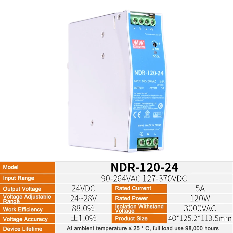 1 шт. и NDR-120-24 NDR-120-12 DC DR импульсный источник питания
