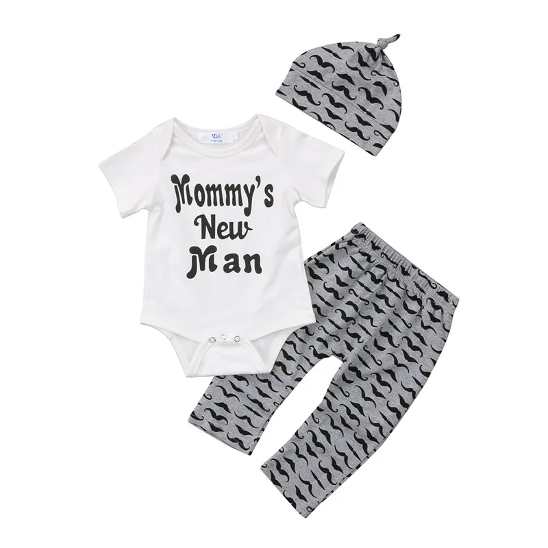 Letter Printing Baby Boys Infant Cotton Clothes Sets Letter Printing
