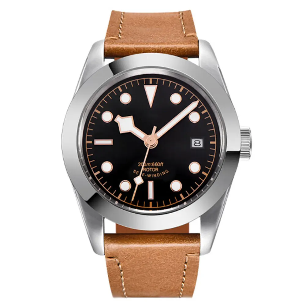 Corgeut, 41 мм, MIYOTA 8215, наручные часы для дайвинга, мужские, сапфировое стекло, черный циферблат, светящаяся раскладная застежка, автоматический механизм - Цвет: Model F