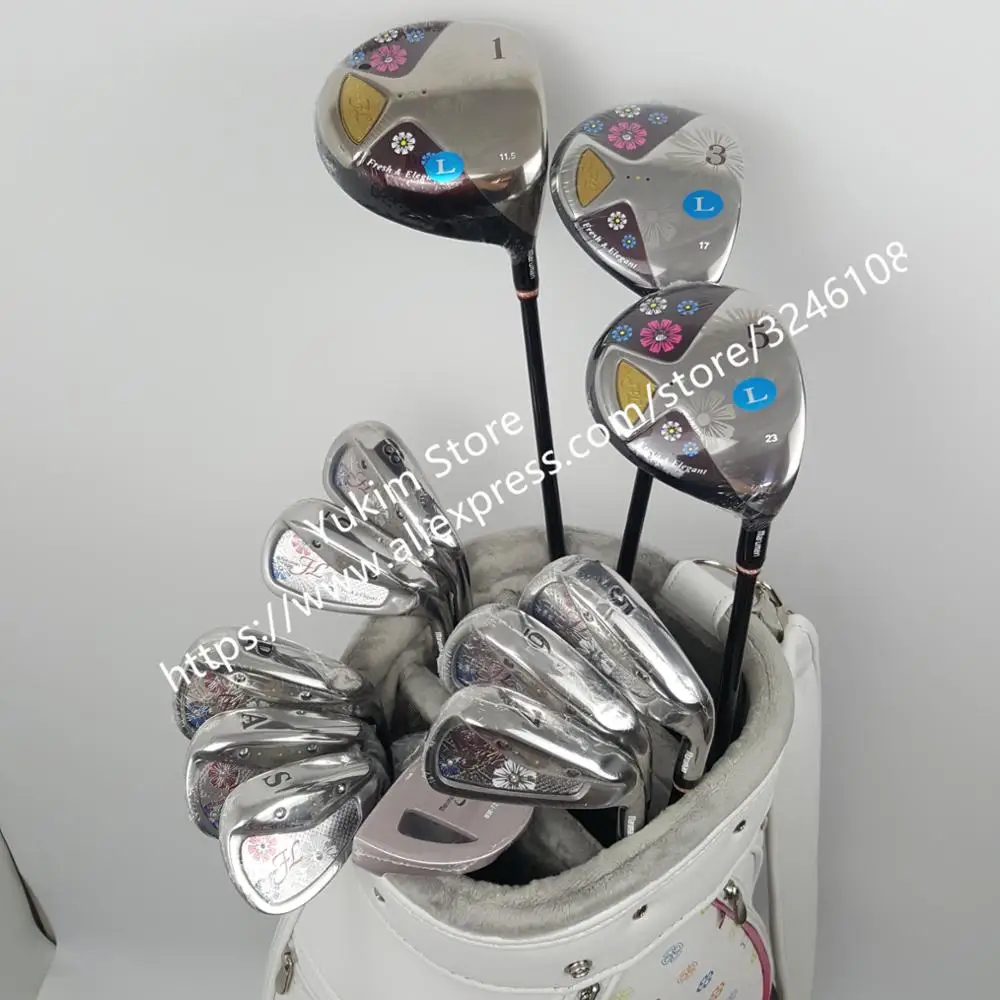 جديد إمرأة نوادي الغولف maruman fl مجموعة كاملة من نوادي الجولف سائق + 2fairway الخشب + الحديد + مضرب الجرافيت الغولف رمح شحن مجاني
