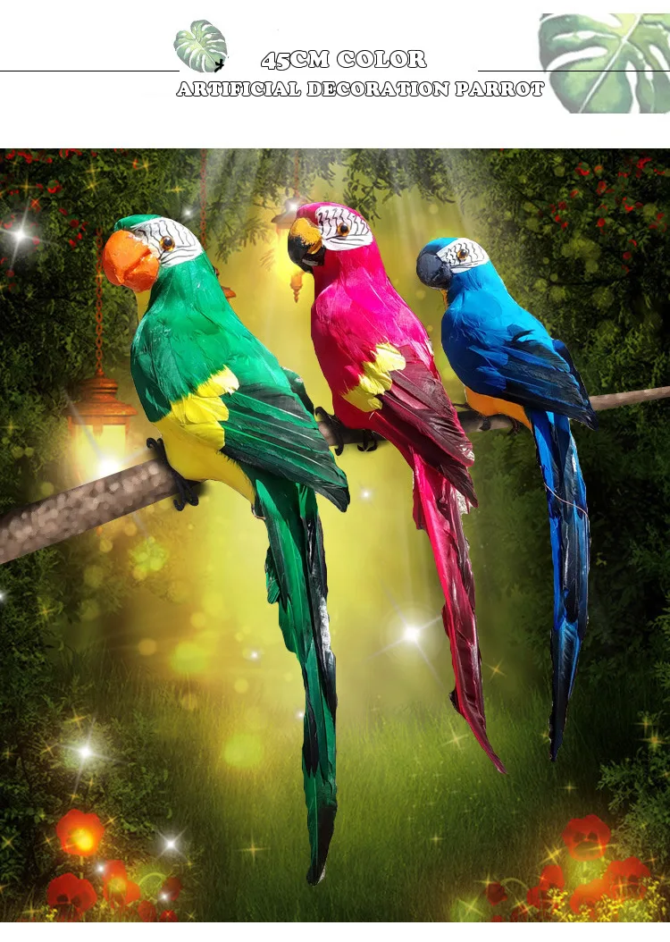 1 шт. 45 см Искусственный перо цветной попугай украшение ремесло пена имитация птиц домашний сад вечерние свадебные Декор