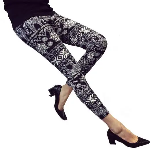 leggings for women Hot New Spring Legging National Ethnic Style Retro Graffiti Paintings Printing Flowers Trousers Printed High Elasticity Leggings leggins