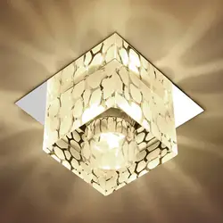Кристалл лампа квадратных проход коридор огней лампы небольшой Светильники для крыльца простой воды Cube Творческий Led