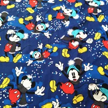 50*145 см мультфильм Снежный Микки хлопчатобумажная ткань для шитья Diy ручной работы ремесло мальчик постельные принадлежности домашний кошелек из ткани одеяло