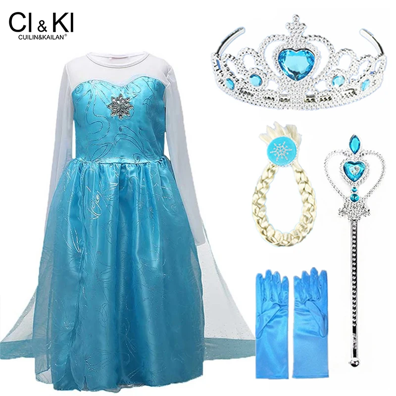 CuilinKailan платье Анна Эльза Принцесса София вечерние платья infantil fever Costume костюм vestido rapunzel jurk disfraces