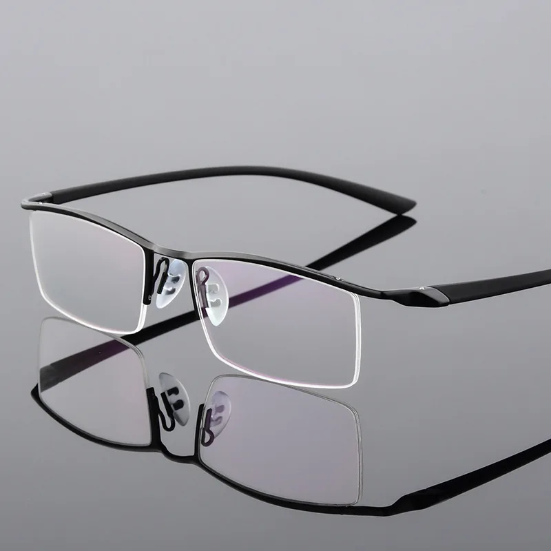 Browline Half Rim Metal Glasses Frame for Men Eyeglasses Fashion Cool Optical Eyewear  Spectacles Prescription  P8190