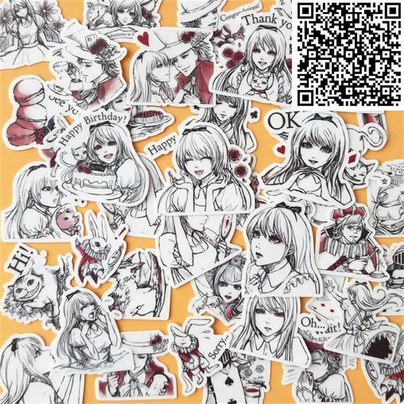 

28 Pcs Hand-painted girl homemade Stickers Small Size Cartoon Scrapbooking Decorative Korean Style Sticker For Laptop Children