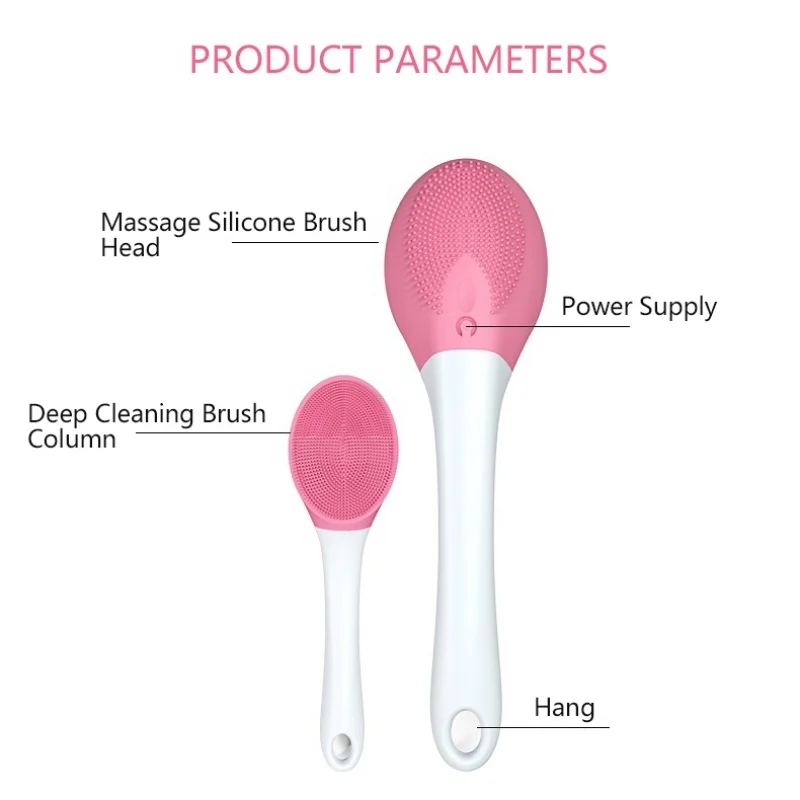 Escova de Banho Silicone à Prova Escova de Chuveiro Punho Longo Sonic Elétrica Onda Som Recarregável Dwaterproof Água Volta Banho Artefato Macio Cabelo Corpo 14 onda som recarregável silicone à prova dwaterproof