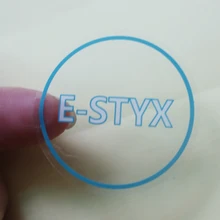 Пользовательские виниловые прозрачные круглые наклейки, водонепроницаемая прозрачная пластиковая этикетка наклейки с рисунком- PX8056