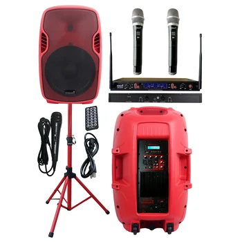 

STARAUDIO 15 Inch Powered PA 3500W Active DJ Disco Speaker Wired Mic DJ PA Stand 2CH UHF Wireless IR Handheld Microphone SSRM-15