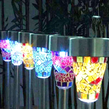 

50pcs/lot Outdoor Stainless Steel LED Solar Power Lawn Landscape Path Light 3 Color