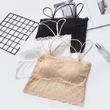 Супер сексуальные кружевные анти-легкие камзоли Женские Красота задняя майка полый твердый нижнее белье с подкладками дышащее беспроводное белье