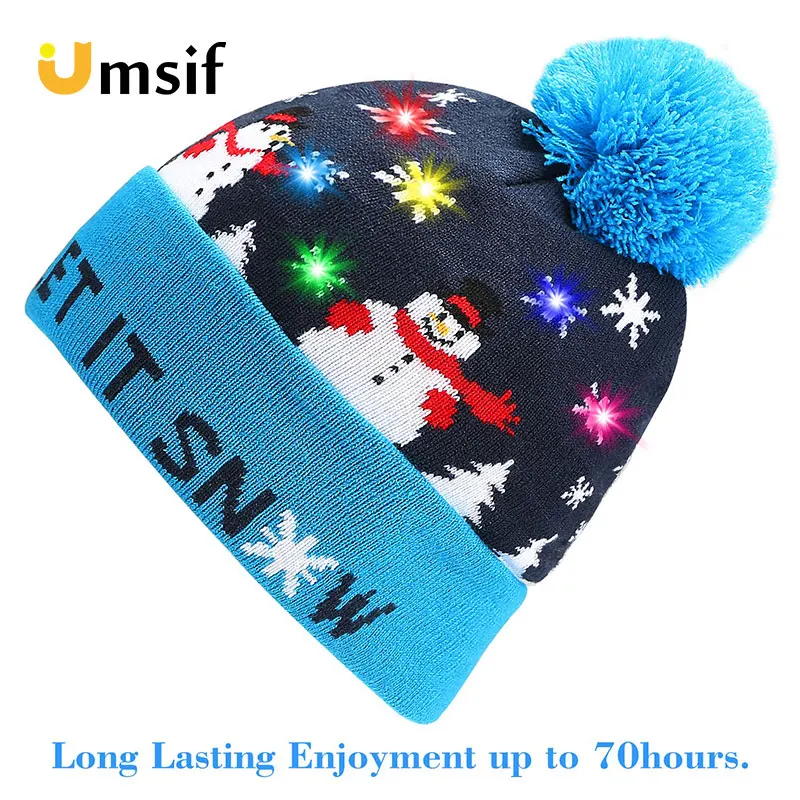 Шапка бини со светодиодной подсветкой для женщин и девочек новинка зимы 2018 шапка