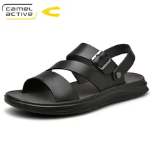 Camel Active Одежда высшего качества сандалии, мужские тапочки; Летние босоножки из натуральной кожи Мужская Уличная обувь Мужские кожаные туфли 19330