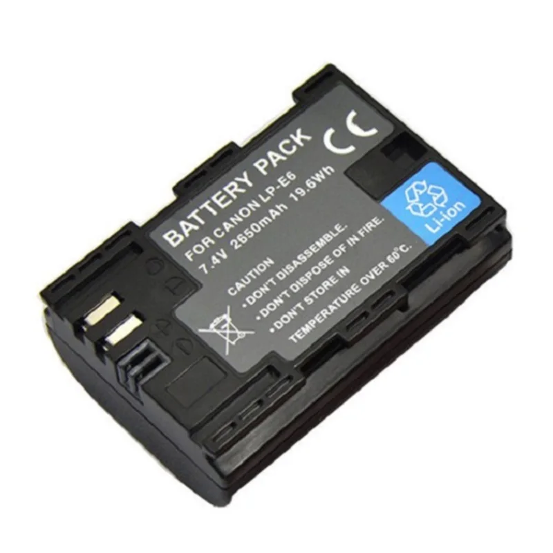 New LP-E6 2650mAh 7.4V Digital Camera Battery LPE6 Li-Ion For Canon EOS 5D Mark II 2 III 3 6D 7D 60D 60Da 70D 80D DSLR EOS 5DS 