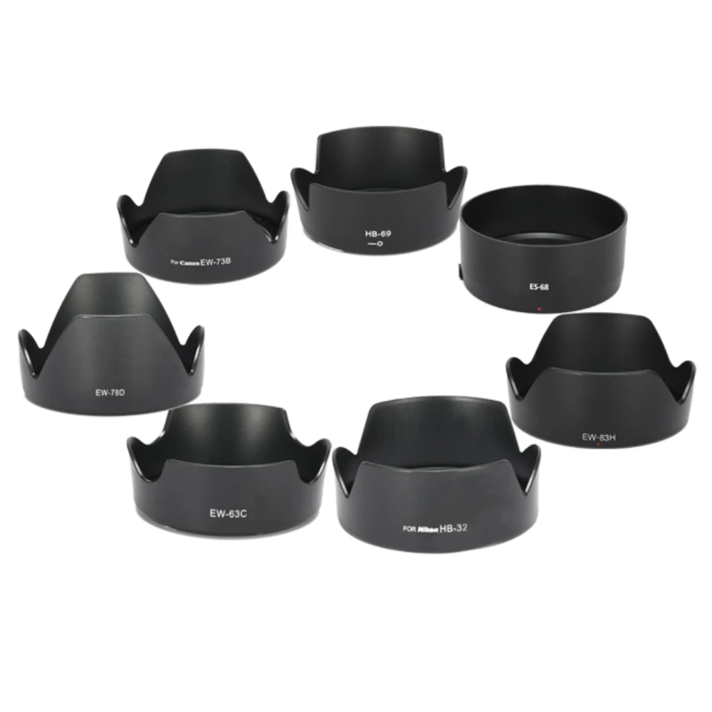 High Quality Mount Lens Hood for Canon Nikon DSLR Camera Multiple Types ES 68 HB 69 EW