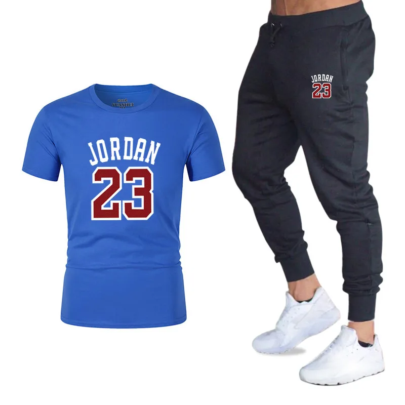2019New running T-shirt+Pants Men's Sets Jordan 23 Print Men Brand Clothing Two piece suit Sportswear Tracksuit Gyms Jogger sets 2019New running T-shirt+Pants Men's Sets Jordan 23 Print Men Brand Clothing Two piece suit Sportswear Tracksuit Gyms Jogger sets