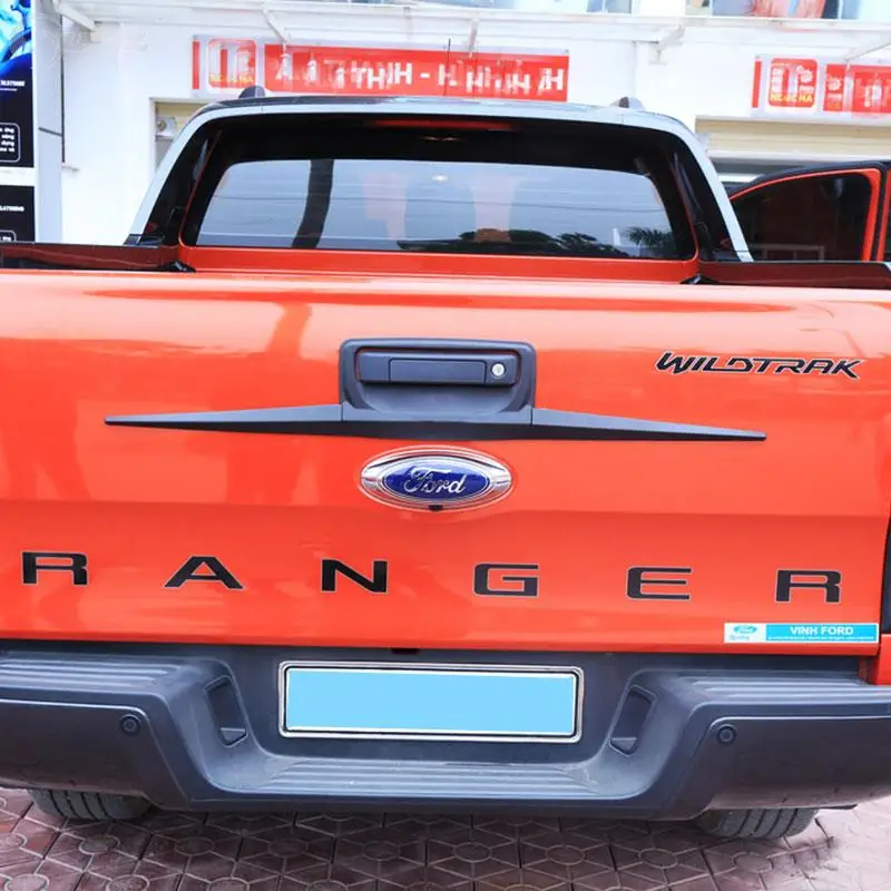 Автомобильный Стайлинг, черная накладка багажника для Ford Ranger T6 T7 2012- Wildtrak