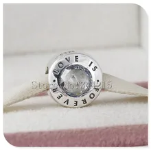 Se adapta a Pandora Pulseras 2016 El Amor es Siempre de Plata con Perlas Clear CZ 100% Plata de Ley 925 Encantos de La Joyería DIY Madres día