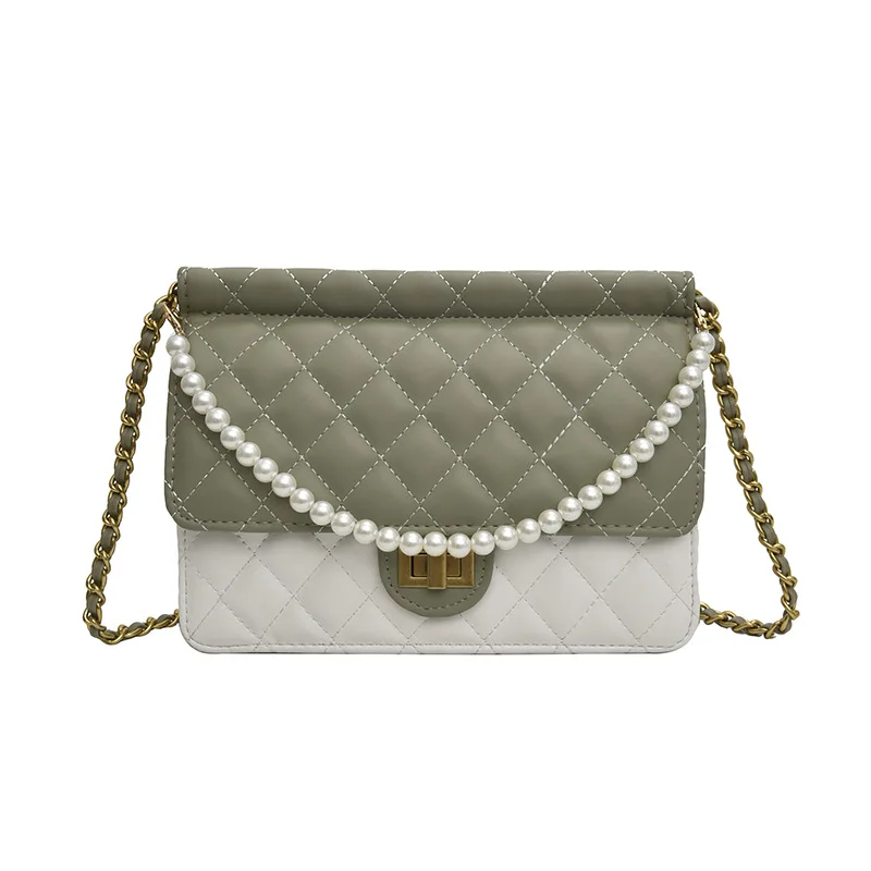 

Women Pearl Handbag Crossbody Shoulder Bags Lady Small Flap Purse Shopping Messenger Bag Leather Purses and Handbags