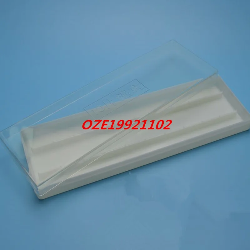 1PCS Clear Beige Plastic 10 Slots Microscope Glass Slide Wet Boxes