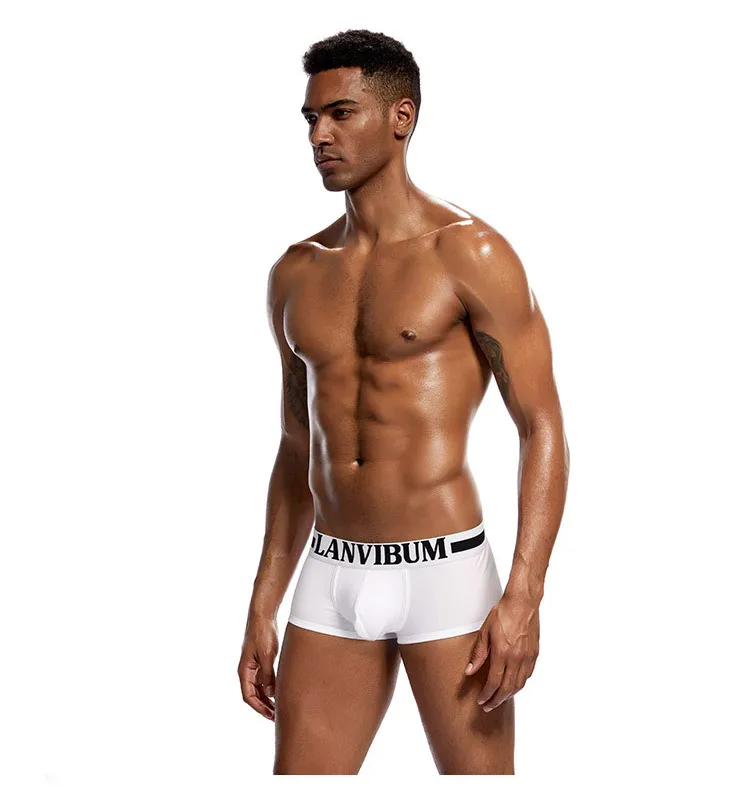 

Cotton men's boxers, mid - waist underwear, big bag U convex design, boxers