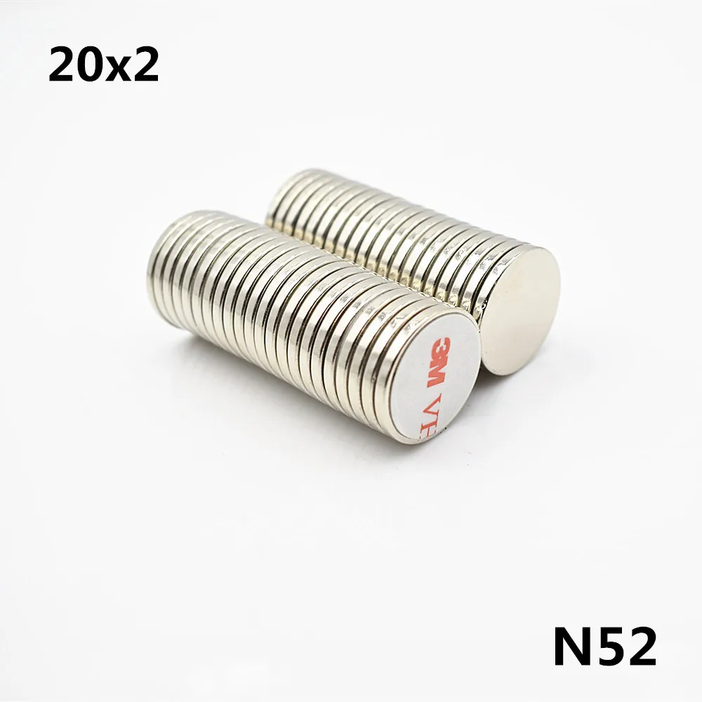 10pcs N52 neodymium magnet with glue Double-sided adhesive tape Bar Cuboid circle small round super strong Permanent