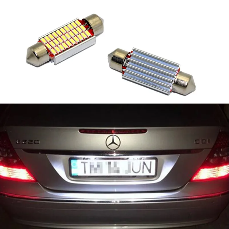 2 х 36 мм led canbus ОШИБОК лицензии пластины для Mercedes Benz W205 W203 W204 W210 W211 W212 AMG Авто подкладке Doom лампы