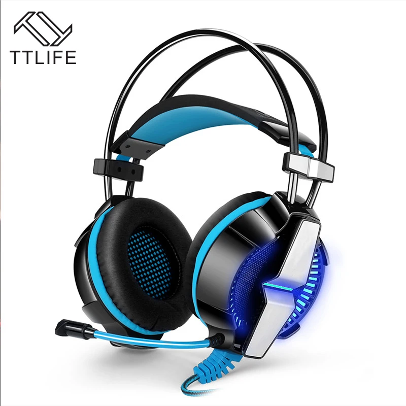 2017 TTLIFE Top Quality GS700 3.5mm Gaming Headphones LED Light Game Headset Headphones Noise Canceling with Mic for PC Gamer