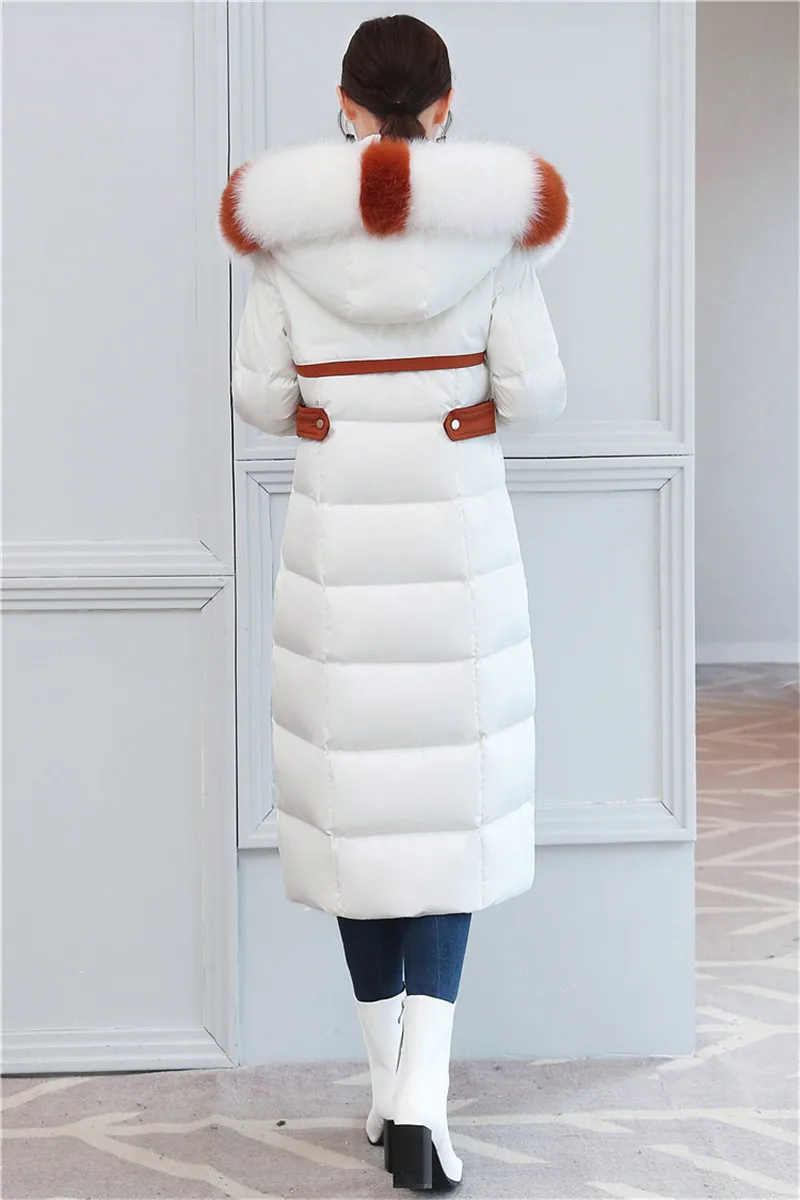 Excellent New Winter down jacket women Lengthen parka Fox big fur collar Hooded coat female Plus size Thicken high quality down coats 2199 14