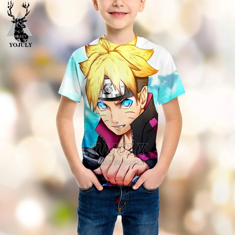 

YOJULY 3D Print Kids Anime NARUTO NEXT GENERATIONS Cuten Boy Boruto Children Casual Tshirt T-shirt O-neck Boy Girl Clothing C22
