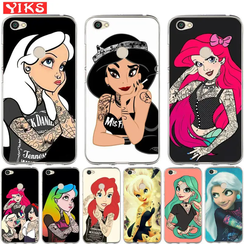 

Luxury Tattoo Mermaid Aisha For Xiaomi Redmi 3S 4X Mi 6 A1 5X Note 3 4 4X 5A 5 Plus Pro Prime Case Cover Coque Etui Fundas