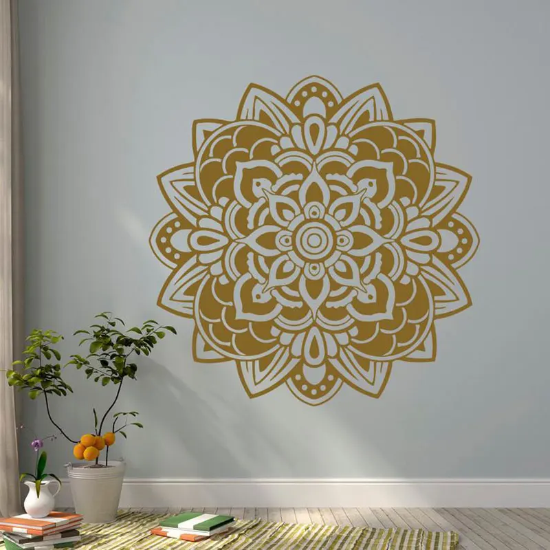 

Mandala Wall Sticker Vinyl Art Home Decor Room Studio Murals Yoga Lotus Flower India Wall Decals Removable Interior Design YD84