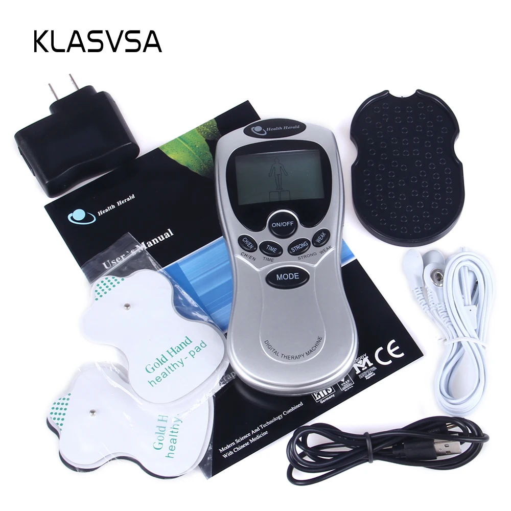 KLASVSA Electronic Acupuncture Stimulator Tens Pad Therapy Treatment Muscle Body Massager Relaxation Health Care Pulse Slimming KLASVSA Electronic Acupuncture Stimulator Tens Pad Therapy Treatment Muscle Body Massager Relaxation Health Care Pulse Slimming